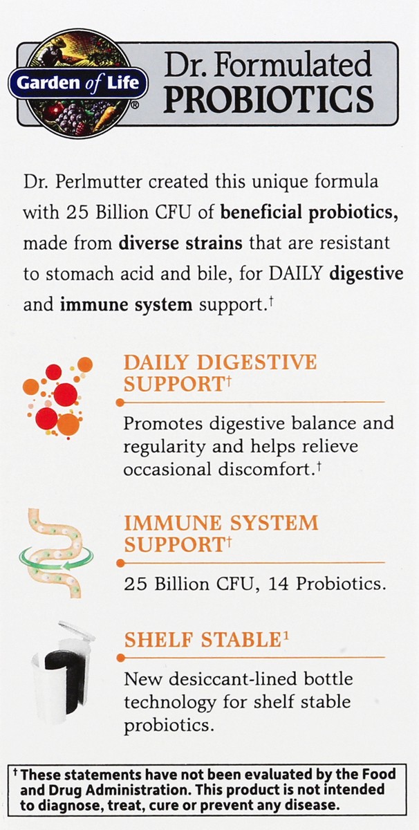 slide 7 of 9, Garden of Life Dr. Formulated Vegetarian Capsules Daily Care Probiotics 30 ea, 30 ct