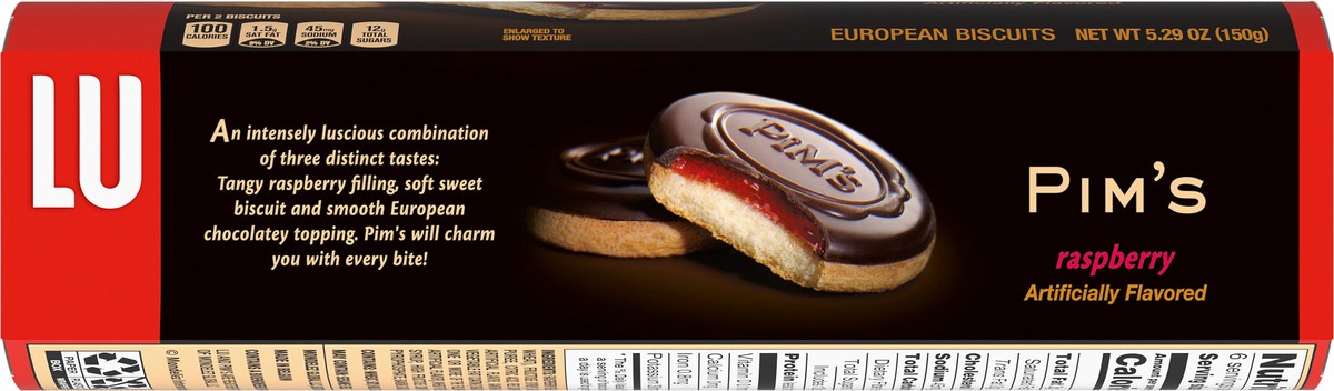 slide 4 of 13, LU Pim's Raspberry European Biscuits, 5.29 oz, 0.33 lb