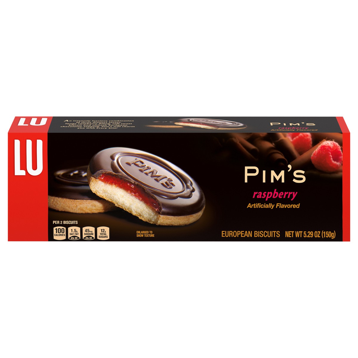 slide 1 of 13, LU Pim's Raspberry European Biscuits, 5.29 oz, 0.33 lb