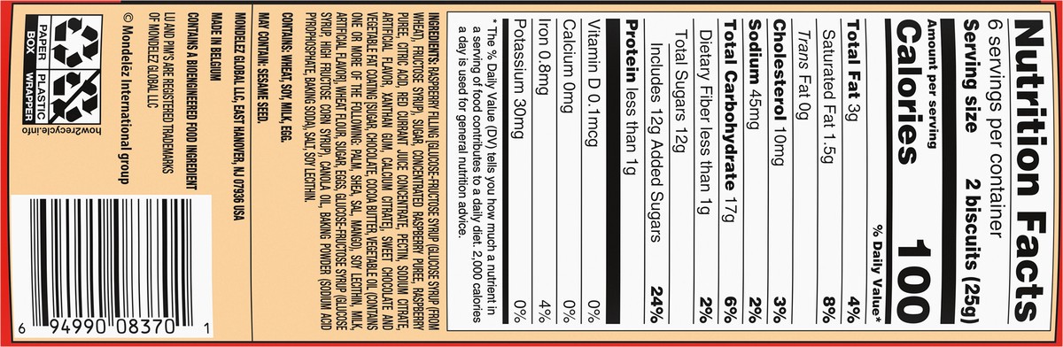 slide 3 of 13, LU Pim's Raspberry European Biscuits, 5.29 oz, 0.33 lb