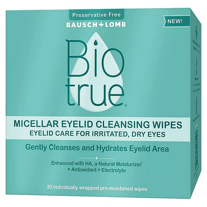 slide 1 of 2, Bausch + Lomb Biotrue Micellar Eyelid Cleansing Wipes, 30 ct