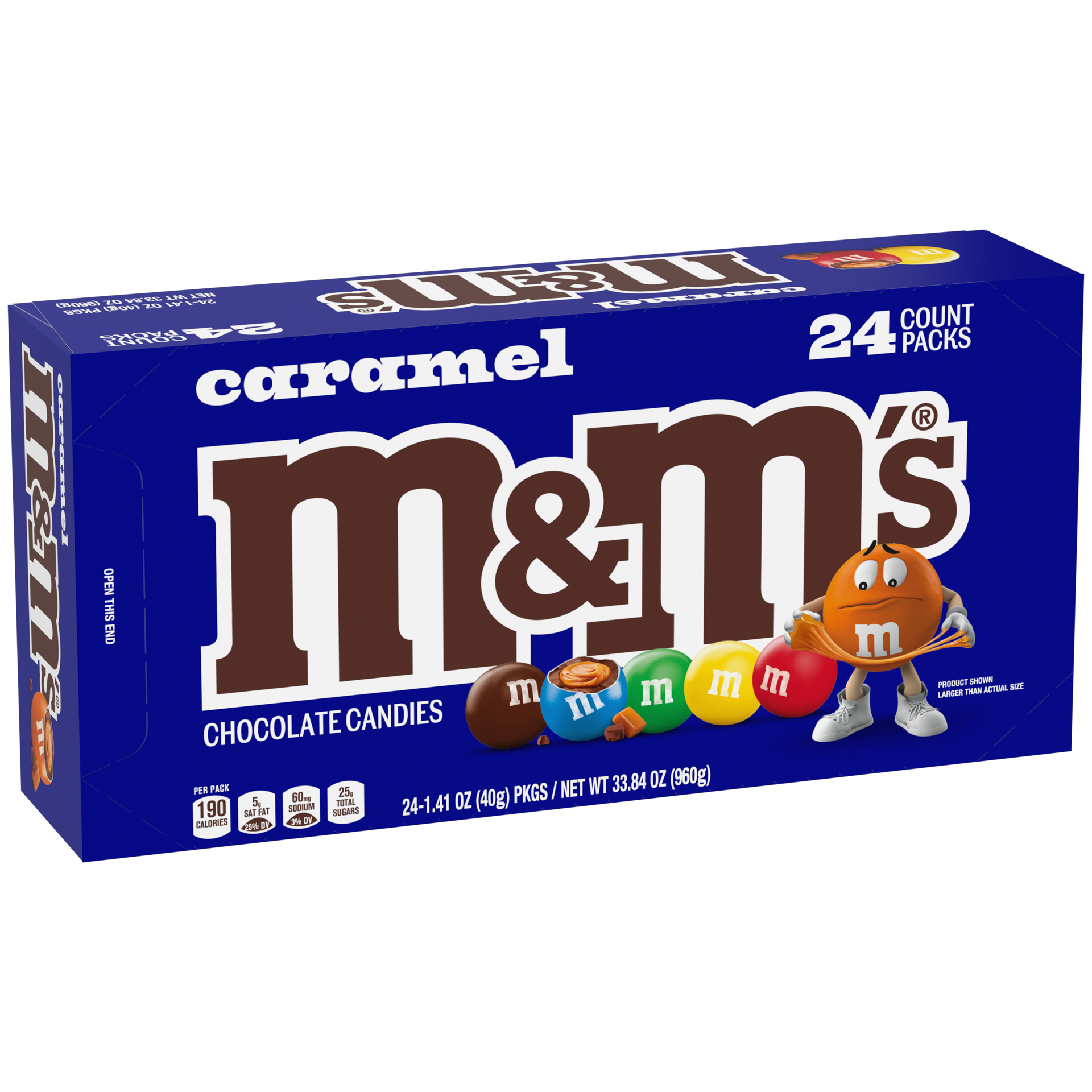 slide 1 of 5, M&M's, Caramel Chocolate Candy, Bulk Full Size, 1.41 oz., 24 ct., 33.84 oz