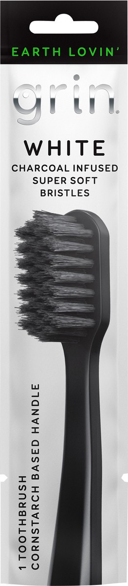 slide 4 of 5, Grin White Charcoal Infused Toothbrush 1 ea, 1 ct
