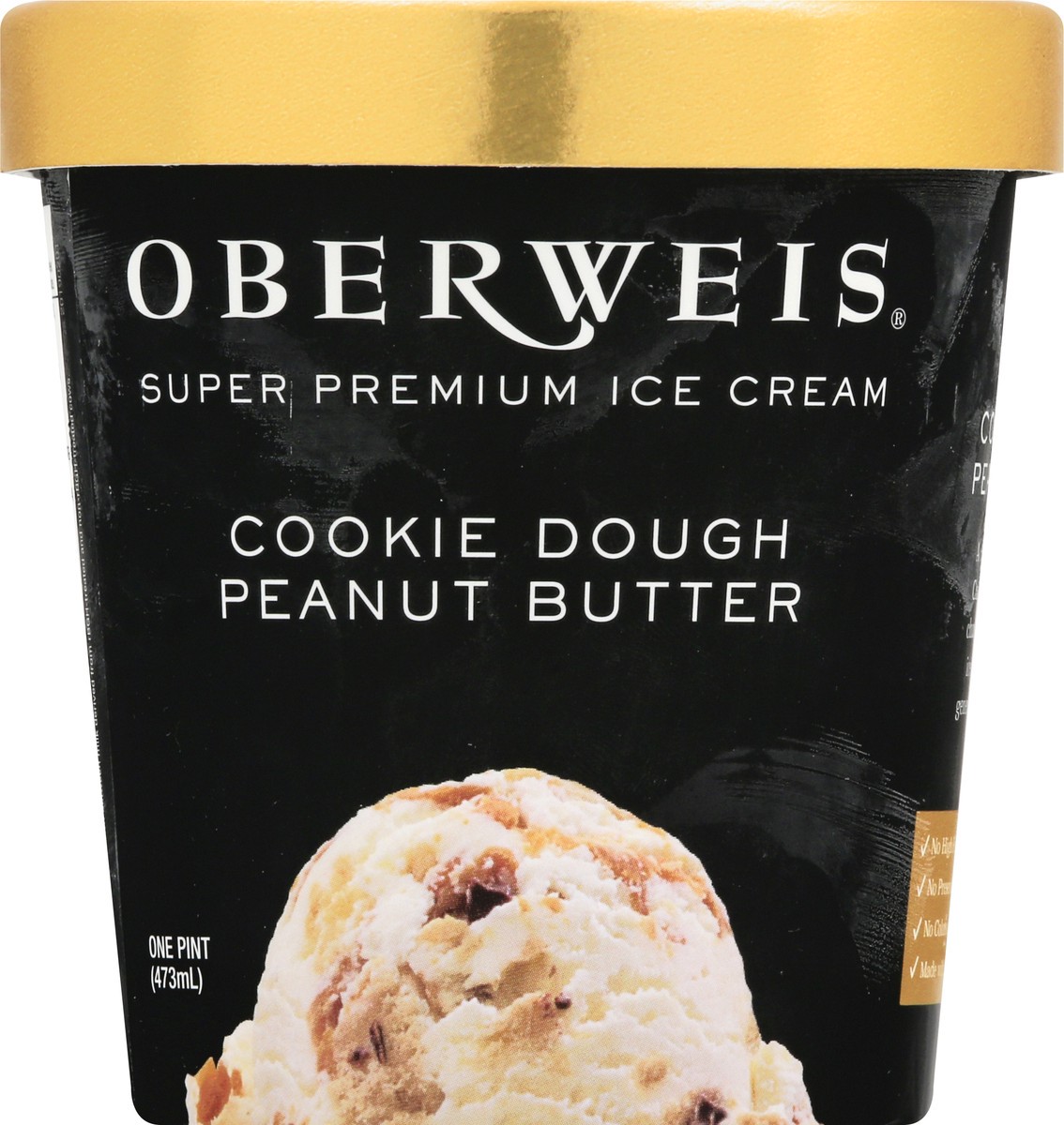 slide 1 of 9, Oberweis Super Premium Cookie Dough Peanut Butter Ice Cream 1 pt, 1 pint