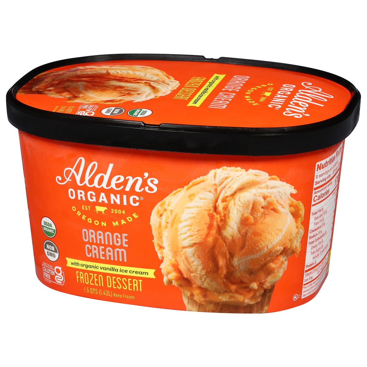 slide 8 of 13, Alden's Organic Orange Cream Frozen Dessert 1.5 qt, 1.5 qt