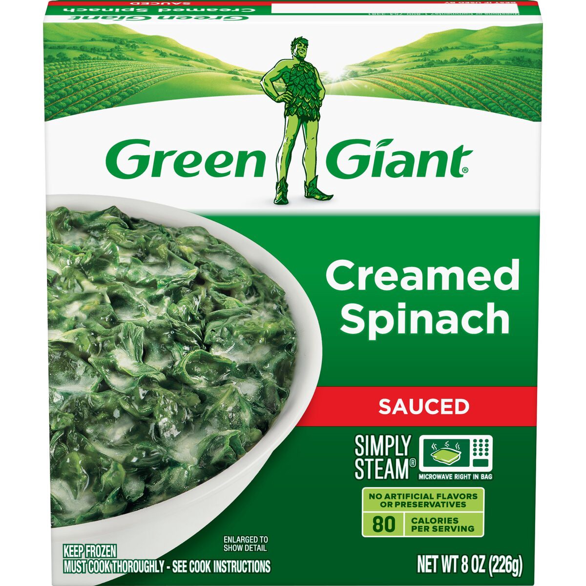 slide 1 of 9, Green Giant Creamed Spinach, 8 oz