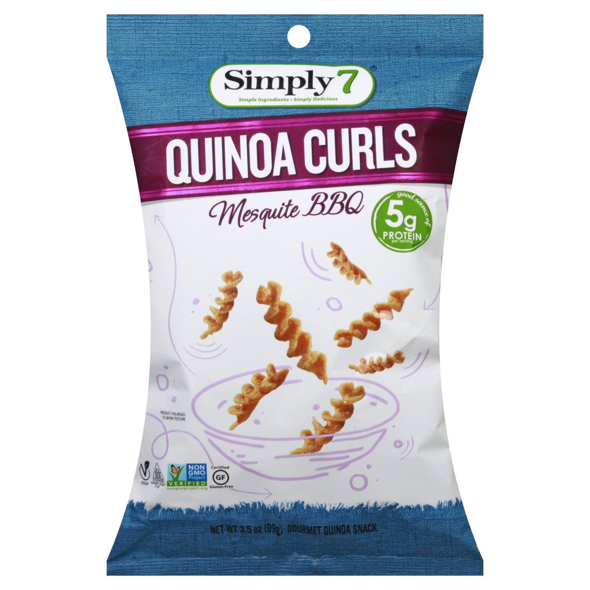 slide 1 of 1, Simply7 Quinoa Curls Mesquite BBQ, 3.5 oz