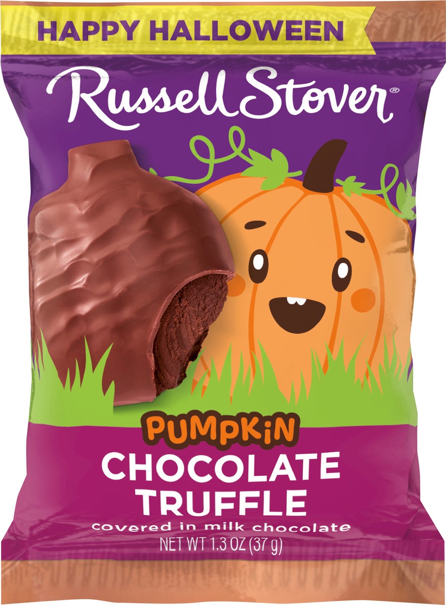 slide 2 of 8, RUSSELL STOVER Halloween Milk Chocolate Chocolate Truffle Pumpkin, 1.3 oz., 1.3 oz