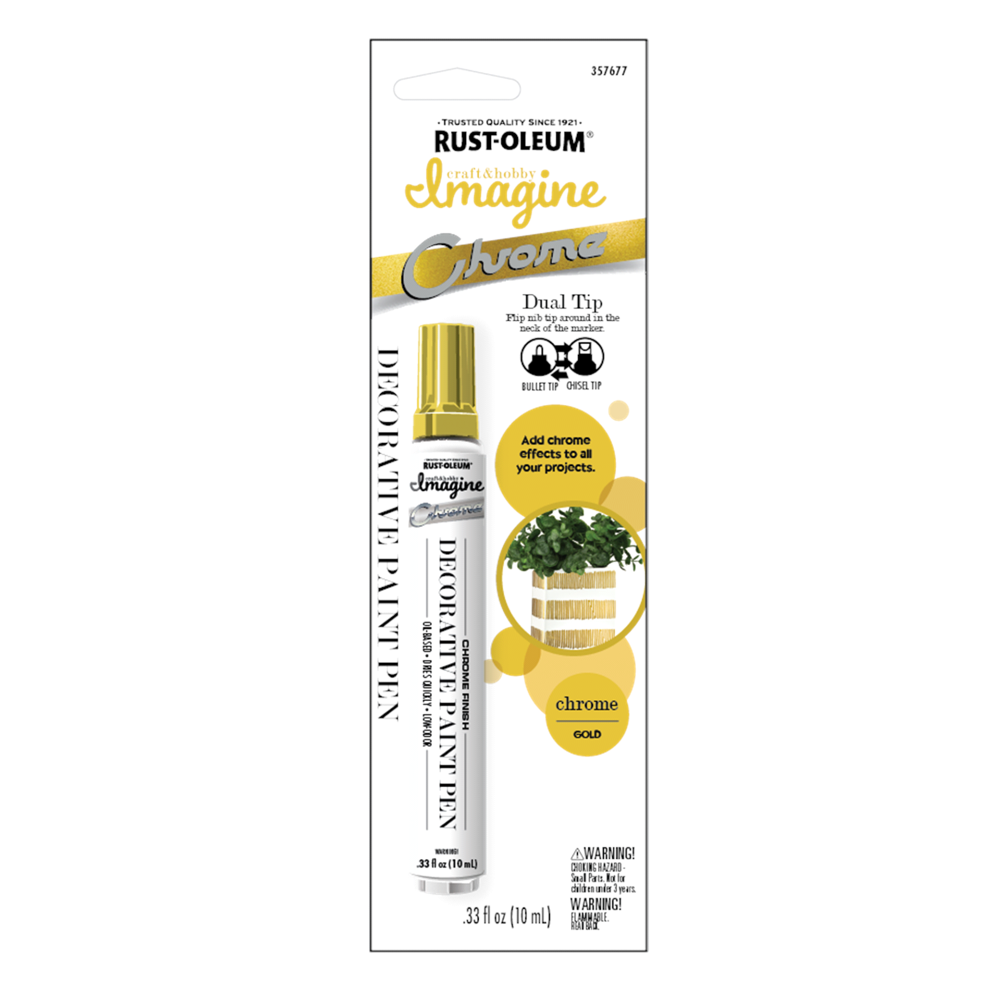 Rust-Oleum Imagine Craft & Hobby Decorative Paint Pen, Gold Chrome 1 ct