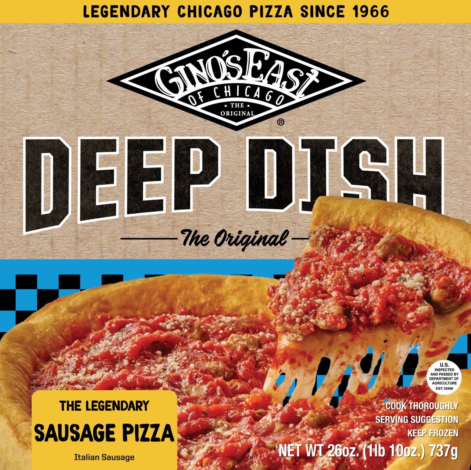 slide 1 of 1, Gino's East Deep Dish Sausage Pizza 26 oz, 32 oz