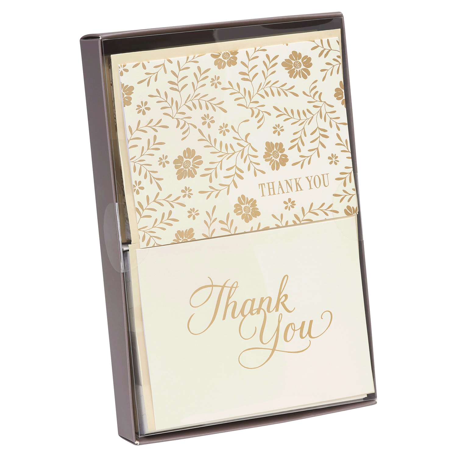 slide 4 of 4, American Greetings Gold and Cream Thank-You Cards and Cream Envelopes, 50 ct