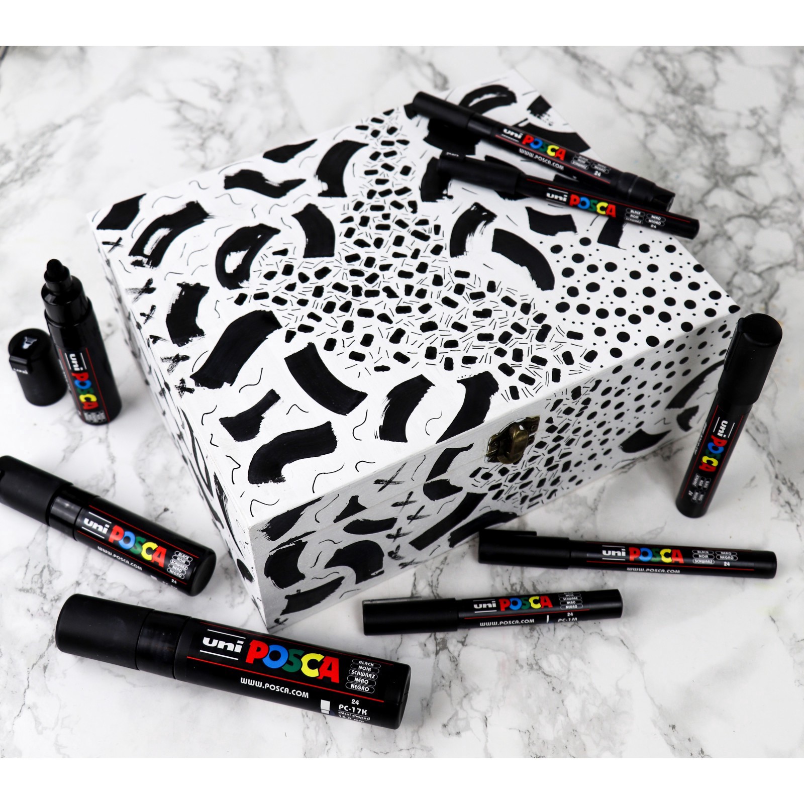 slide 2 of 4, Uni Posca Pc-17k Extra Broad Paint Marker, extra broad, 15mm rectangular-shaped nib