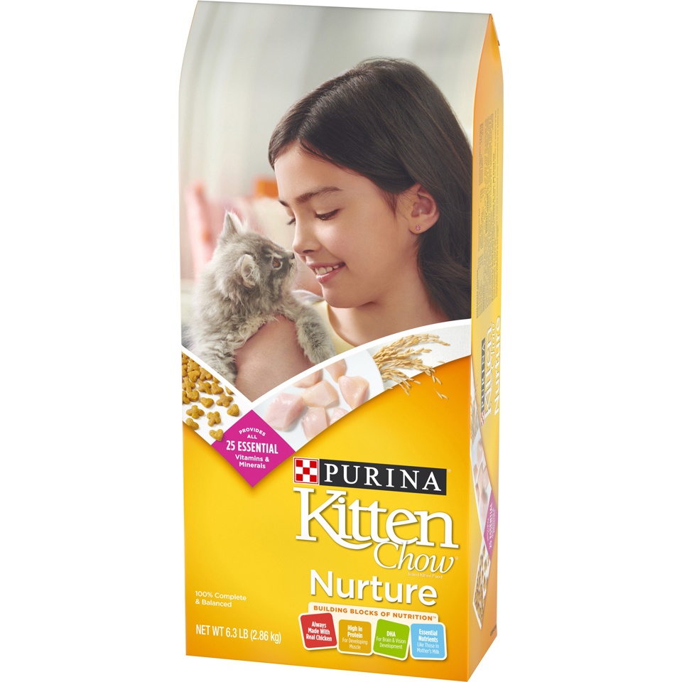 slide 4 of 9, Cat Chow Purina Kitten Chow Nurture with Chicken Complete & Balanced Dry Cat Food - 6.3lbs, 