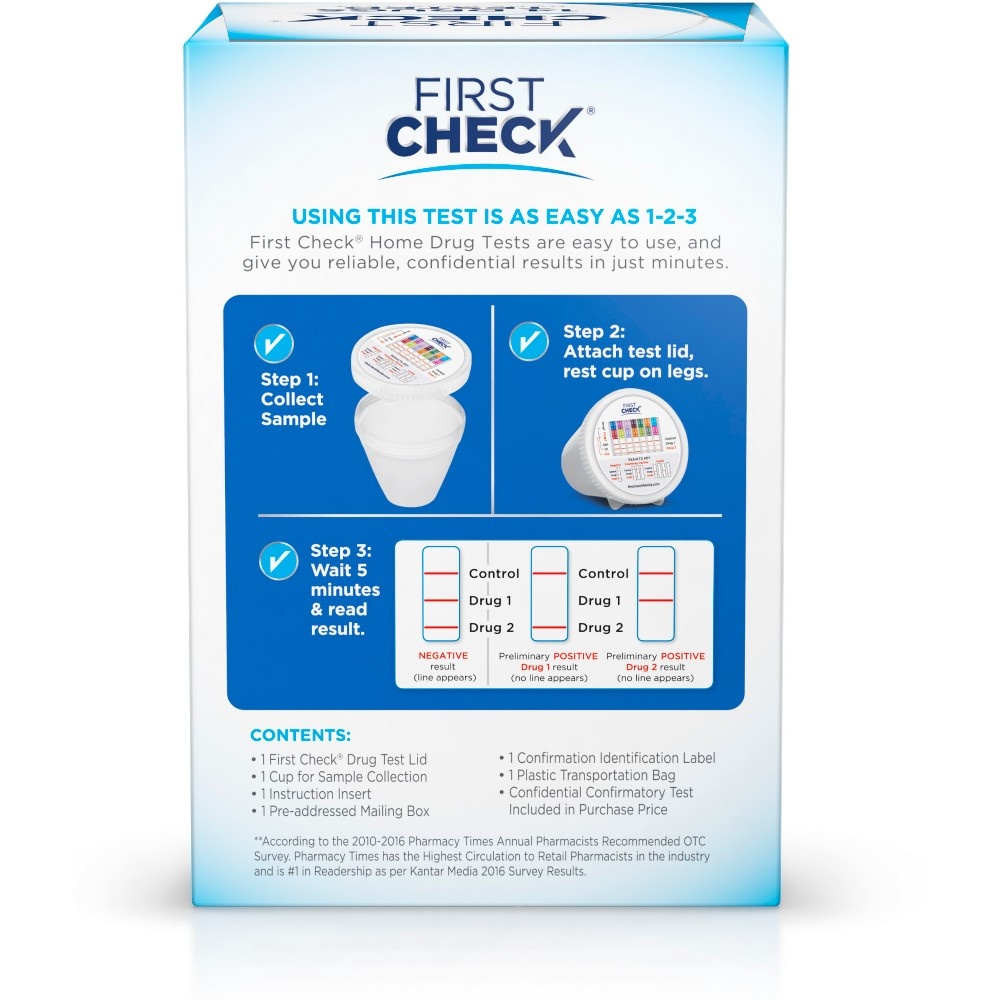 slide 2 of 4, First Check At Home 12 Drug Testing Kit, 12 ct