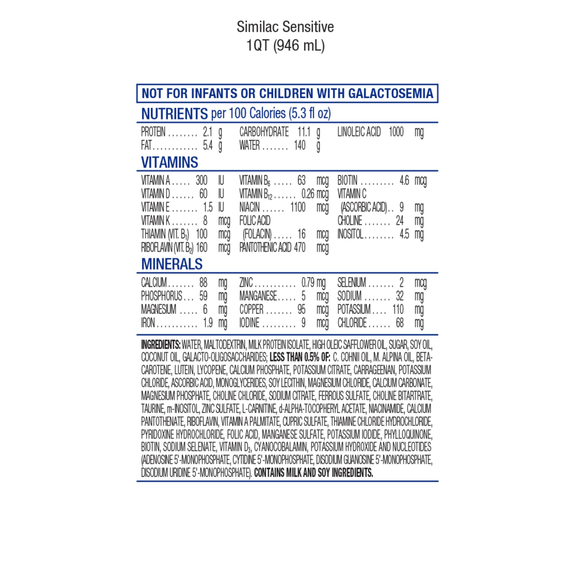 slide 7 of 8, Similac Sensitive Infant Formula, 32 Fl Oz, 32 fl oz