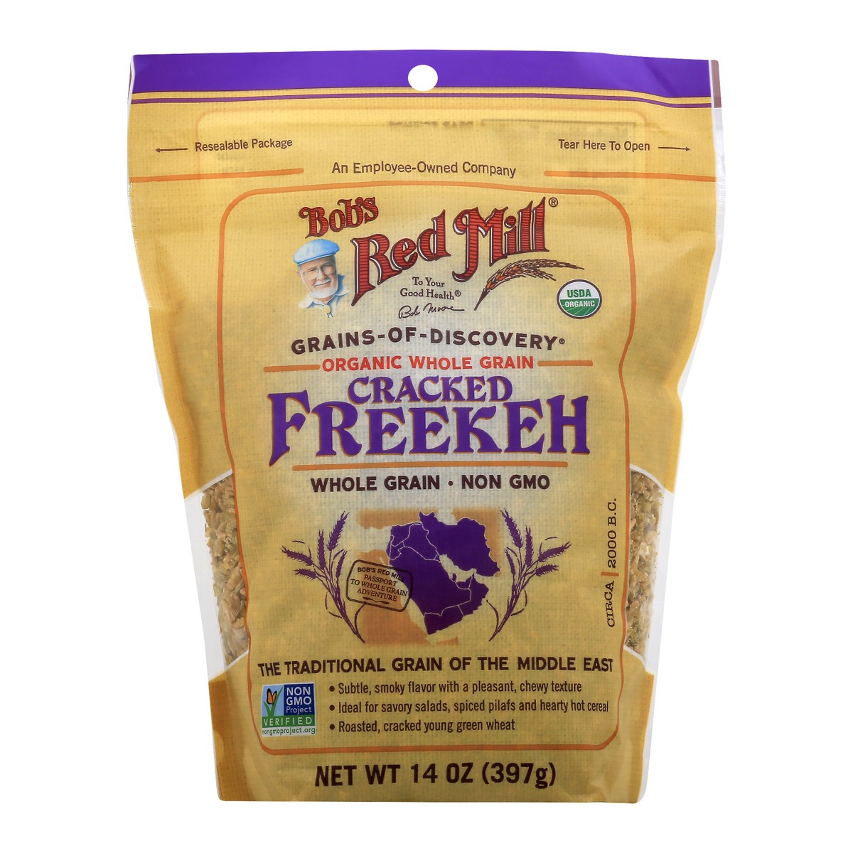 slide 9 of 9, Bob's Red Mill Organic Whole Grain Cracked Freekeh, 16 oz