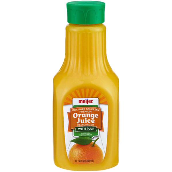 slide 1 of 1, Meijer Premium Pulp Orange Juice, 52 oz