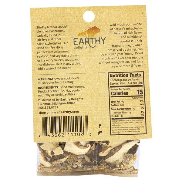 slide 4 of 5, Earthy Delights Dried Stir Fry Mushroom Mix, 1 oz, 1 oz