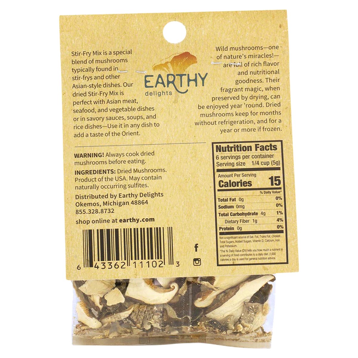slide 5 of 5, Earthy Delights Dried Stir Fry Mushroom Mix, 1 oz, 1 oz