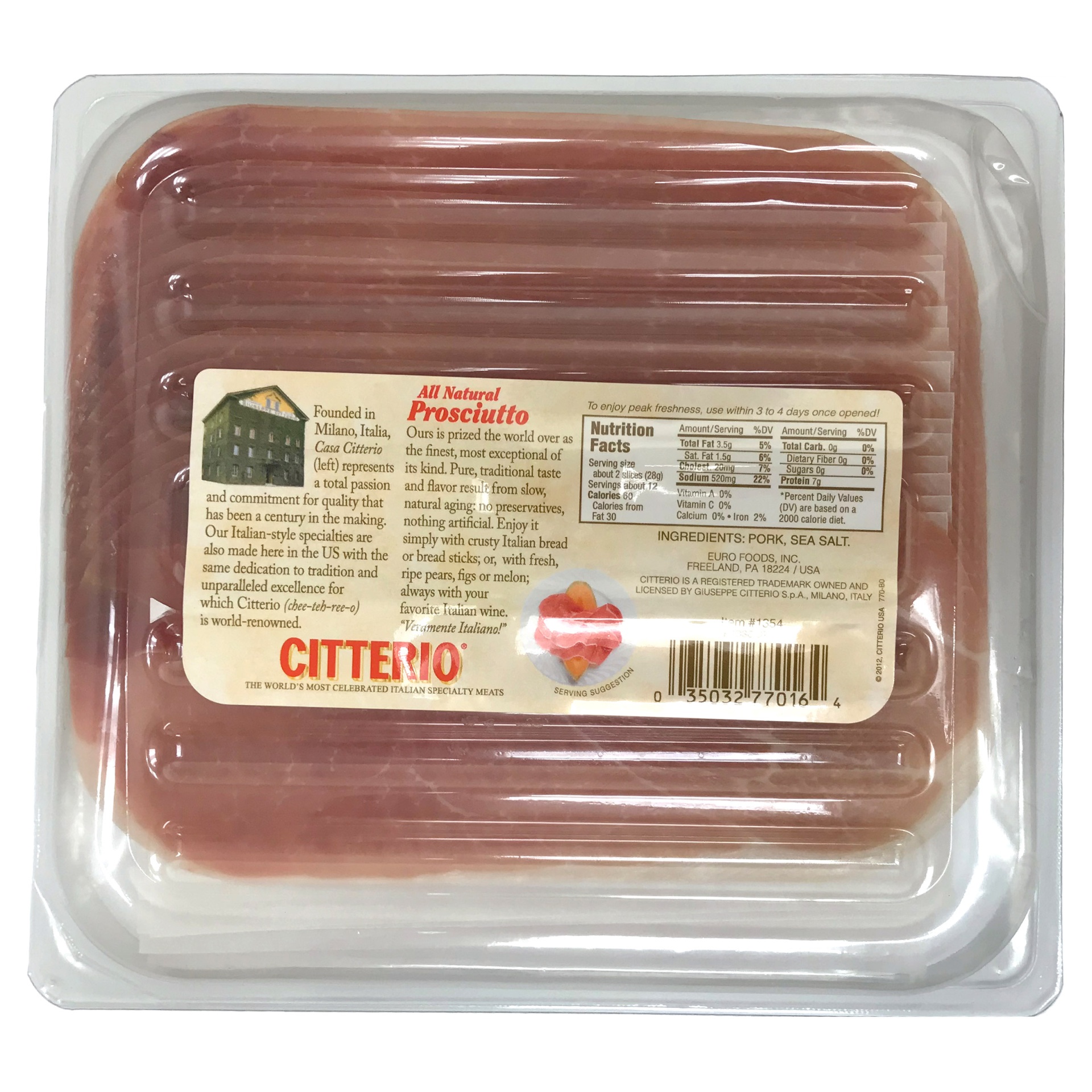 slide 2 of 2, Citterio Sliced Prosciutto, 