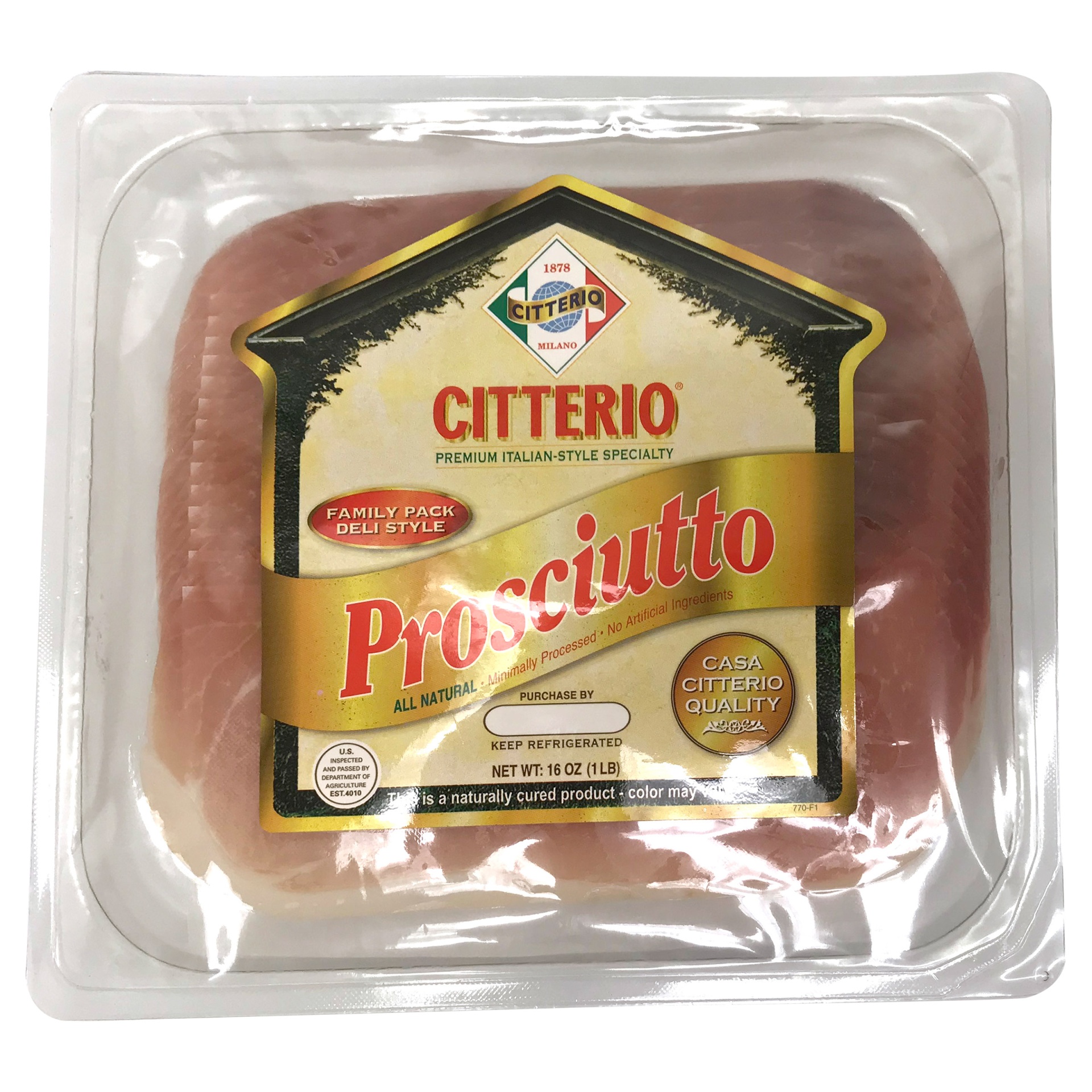 slide 1 of 2, Citterio Sliced Prosciutto, 