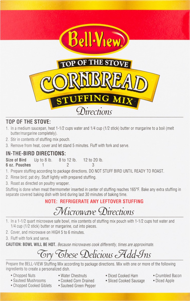 slide 6 of 10, Bell-View Cornbread Stuffing Mix 6 oz, 6 oz