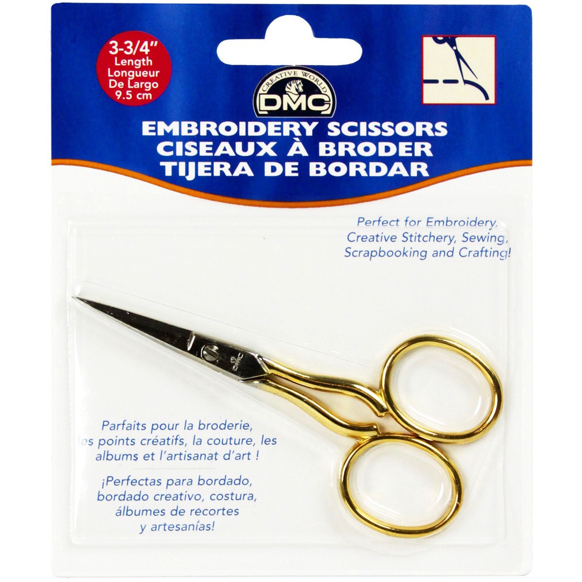 slide 4 of 4, Dmc Embroidery Scissors, 3.75 in