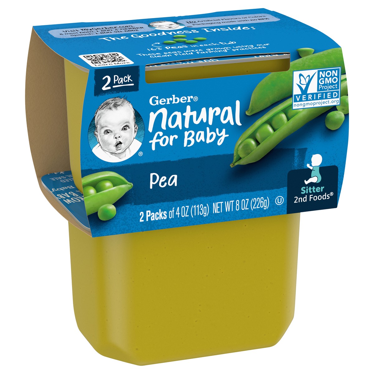slide 6 of 9, Gerber Pea, Natural for Baby, 2 Pack, 2 Each, 2 ct