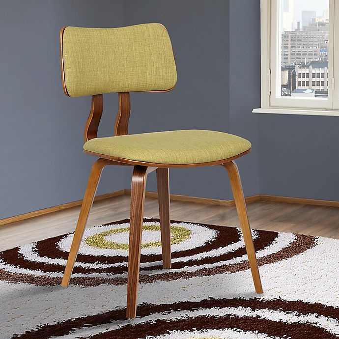 slide 5 of 5, Armen Living Jaguar Wood Upholstered Dining Chair - Walnut/Green, 1 ct