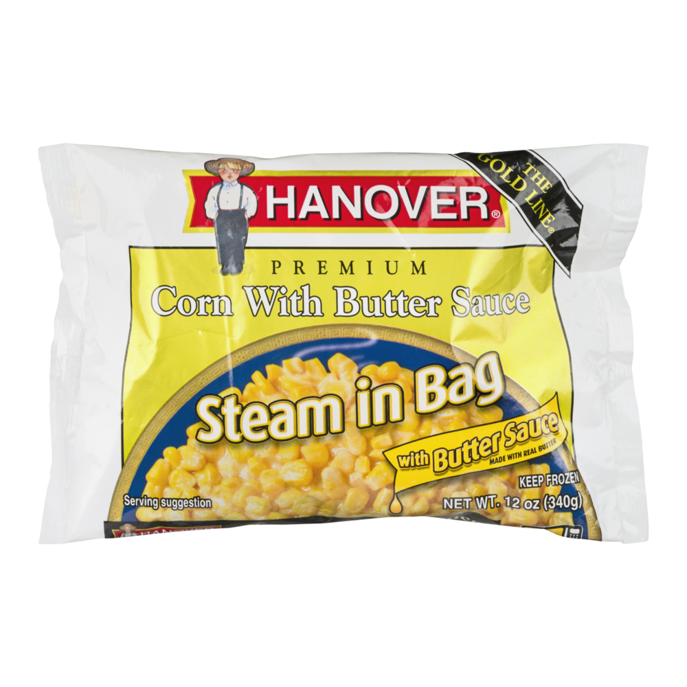 slide 1 of 1, Hanover Steam In Bag Premium Corn with Butter Sauce, 10 oz