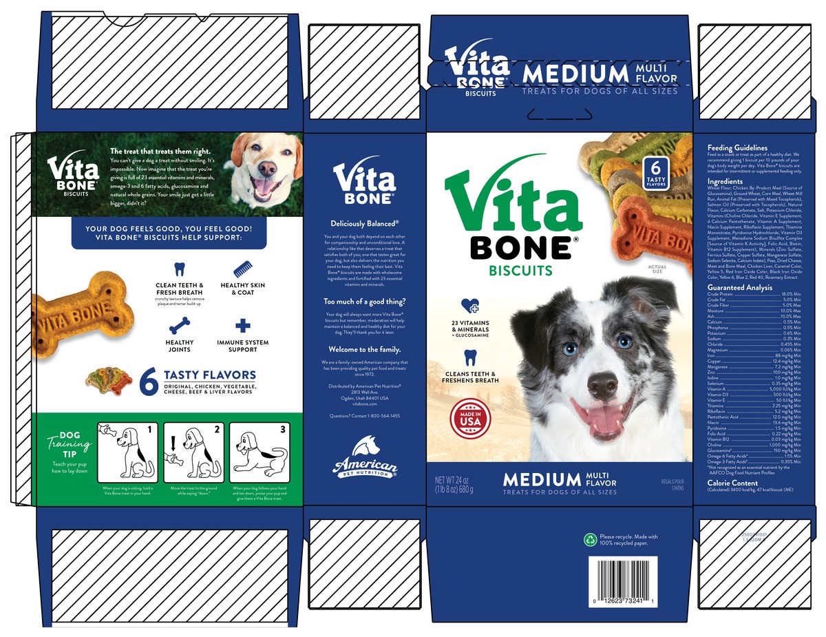 slide 7 of 8, Vita Bone Biscuits Multi Flavor Treats for Dogs Medium 24 oz, 24 oz