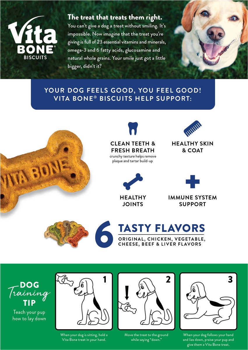 slide 3 of 8, Vita Bone Biscuits Multi Flavor Treats for Dogs Medium 24 oz, 24 oz