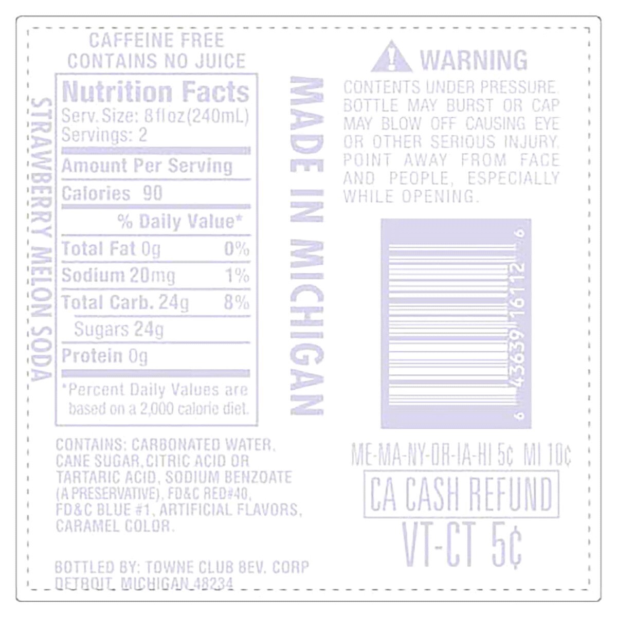 slide 2 of 2, Towne Club Strawberry Melon - 16 oz, 16 oz