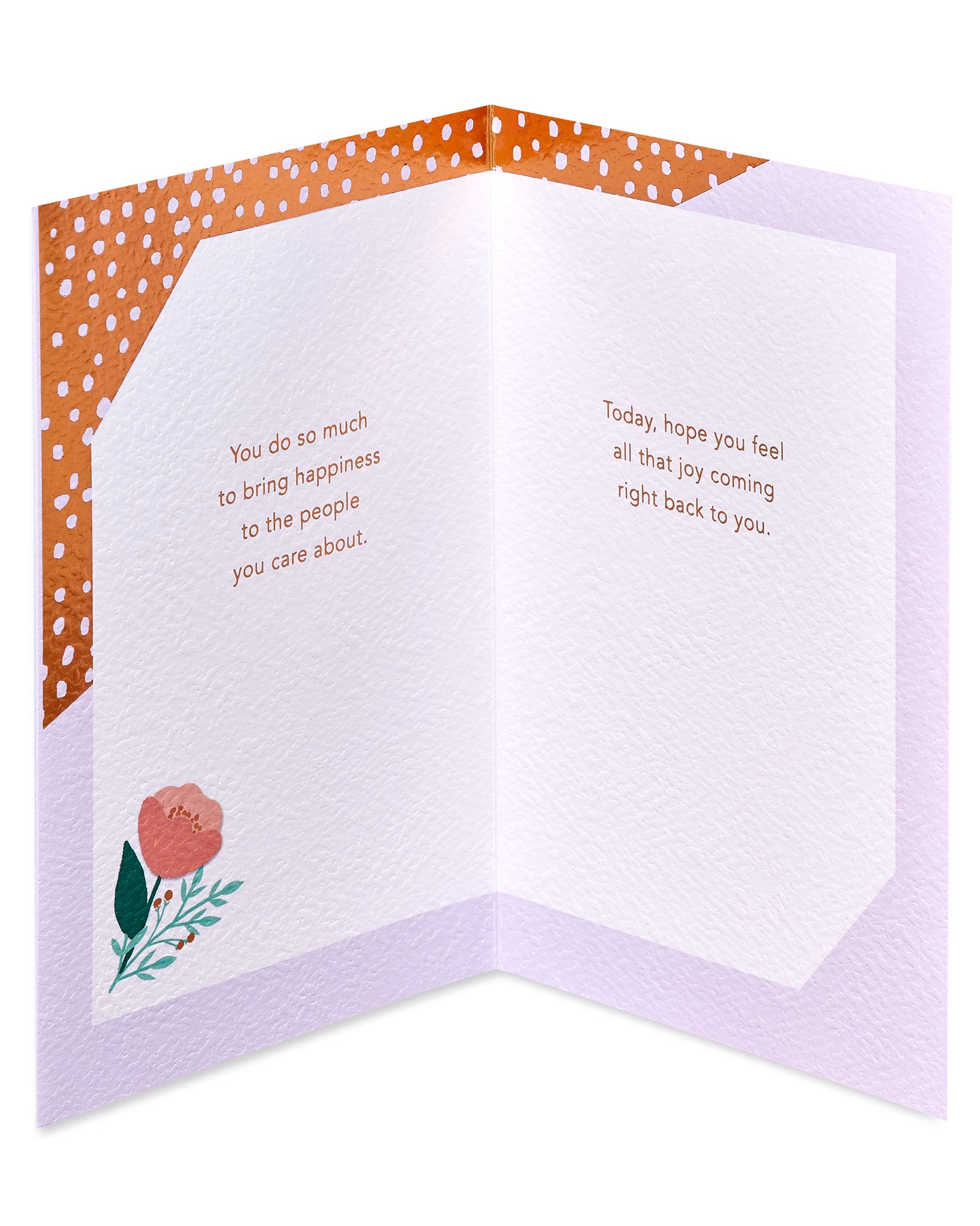 slide 4 of 5, American Greetings Wish her all the joy she brings to you and others with this elegant Mother's Day card from American Greetings! Perfect for any special woman on Mother's Day. Sophisticated design features a vase of flowers with a midcentury modern feel. Richly embellished with gems, layered paper attachments, and foil stamping. Overall embossing simulates handmade paper. Full color art throughout. Complimentary message expresses how much happiness she brings to everyone she cares about. Perfect for mother, like a mom, stepmother, grandmother, aunt, sister, daughter, friend, caregiver, and more. Printed on quality cardstock. Envelope included. Only from American Greetings., 1 ct