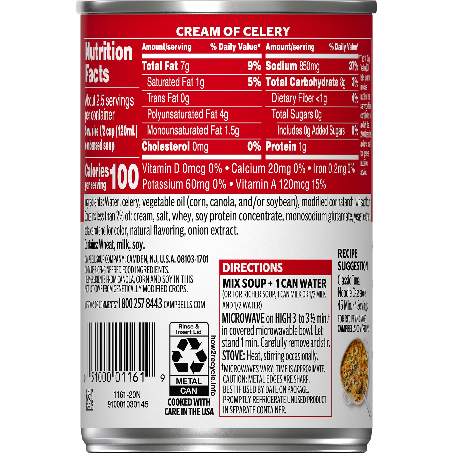 slide 2 of 5, Campbell's Condensed Cream of Celery Soup, 10.5 oz Can, 10.5 oz