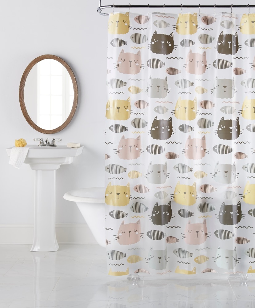 slide 1 of 1, Everyday Living Purrfect Shower Curtain, 1 ct