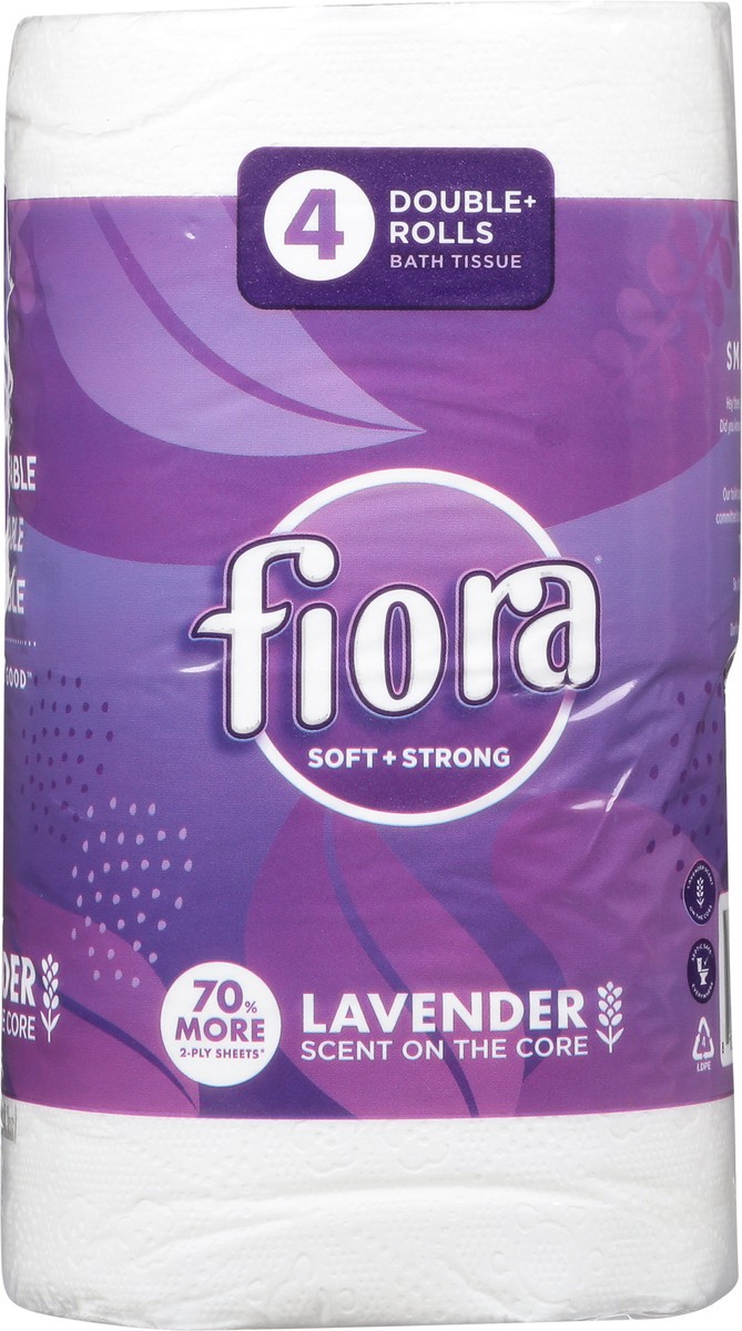 slide 2 of 11, Fiora Double + Rolls Soft + Strong 2-Ply Lavender Bath Tissue 4 ea, 4 ct