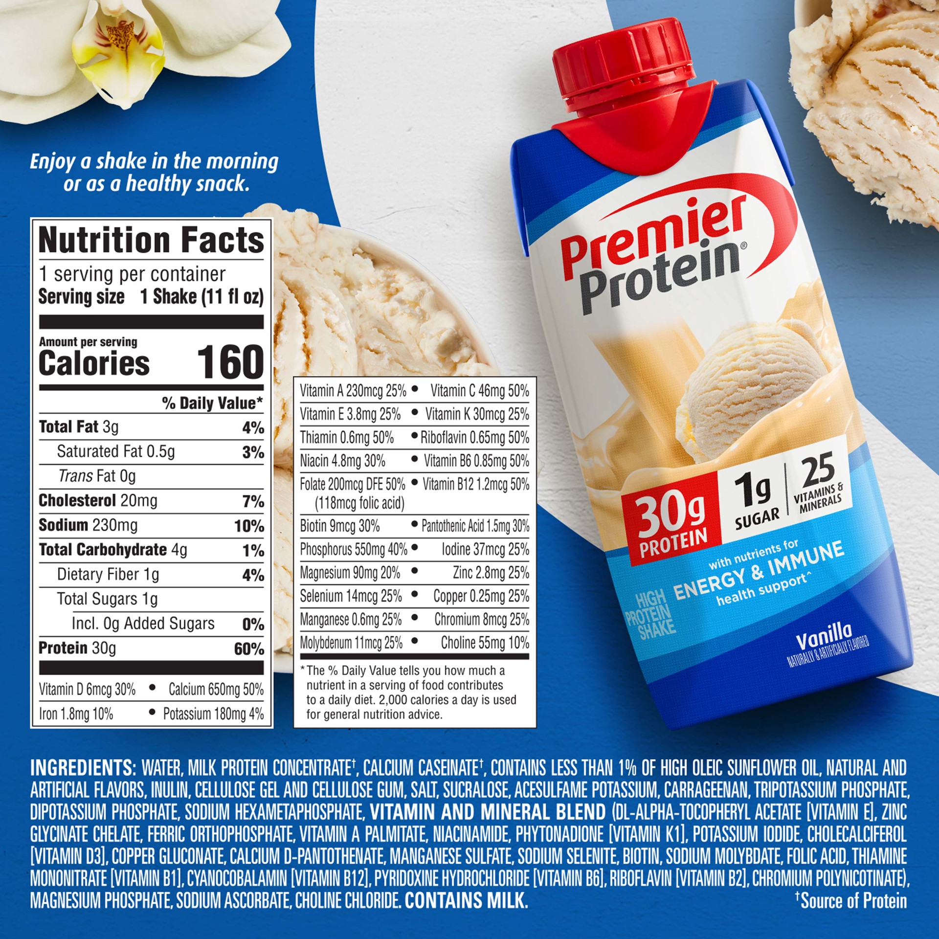 slide 2 of 2, Premier Nutrition Premier Protein Vanilla Protein Shake, 