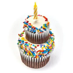 Market District Happy Birthday Stacked Chocolate Cupcake