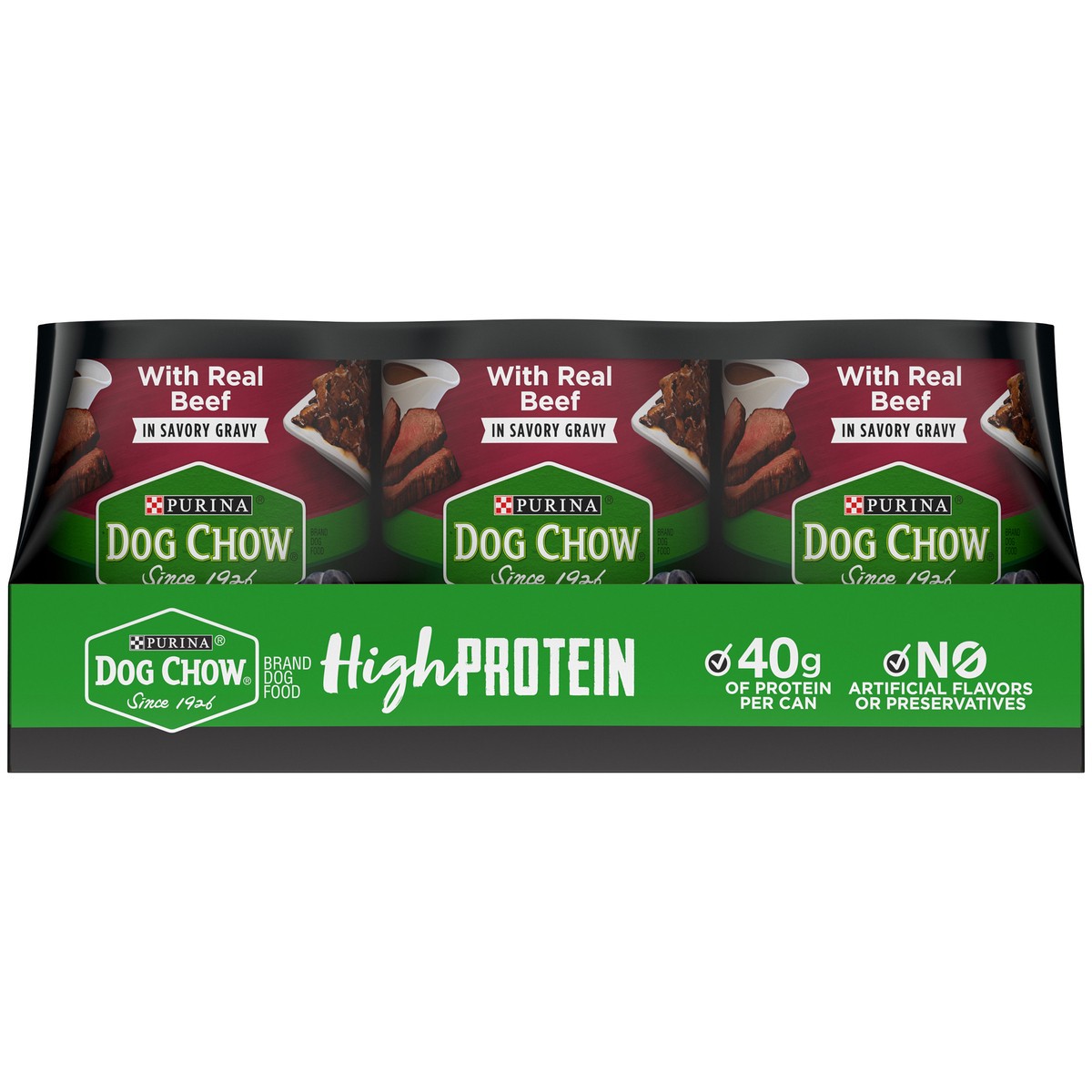 slide 3 of 9, Dog Chow Purina Dog Chow High Protein Gravy Wet Dog Food, High Protein With Real Chicken & Real Beef Variety Pack, 9.75 lb