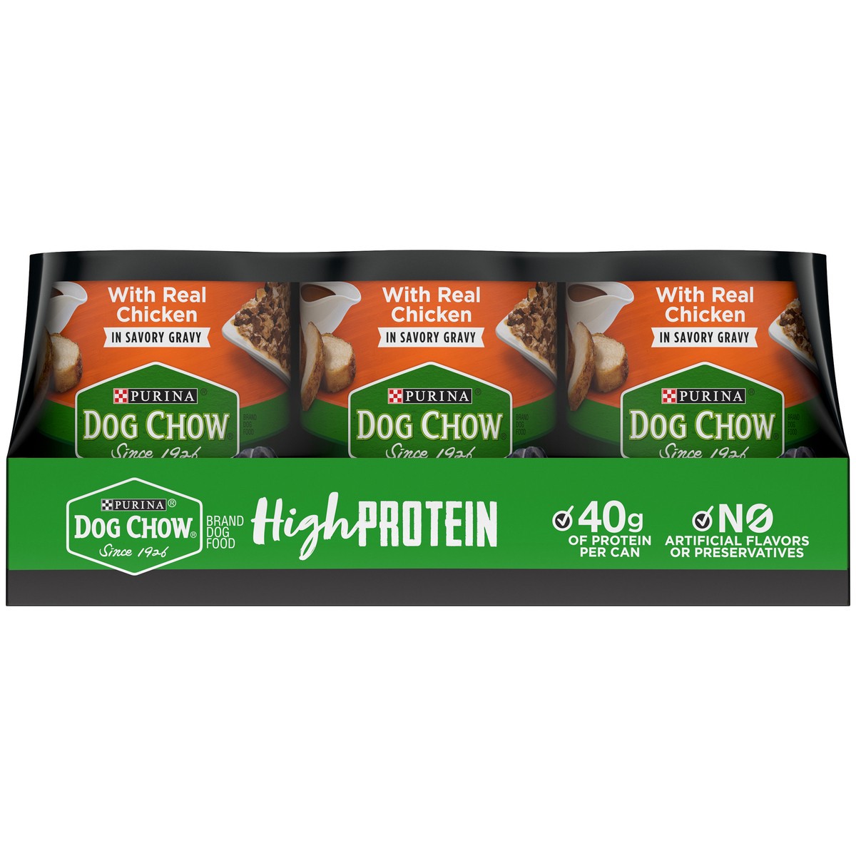 slide 2 of 9, Dog Chow Purina Dog Chow High Protein Gravy Wet Dog Food, High Protein With Real Chicken & Real Beef Variety Pack, 9.75 lb