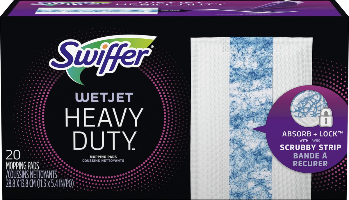 slide 3 of 3, Swiffer WetJet Spray Mop Heavy Duty Mop Refills for Floor Mopping and Cleaning, All Purpose Multi-Surface Floor Cleaning Pads, 20 Count, 20 ct