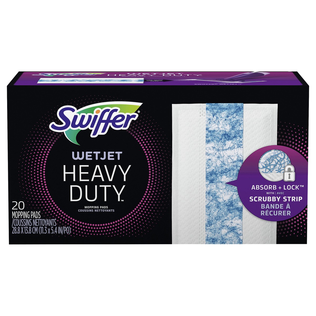 slide 1 of 3, Swiffer WetJet Spray Mop Heavy Duty Mop Refills for Floor Mopping and Cleaning, All Purpose Multi-Surface Floor Cleaning Pads, 20 Count, 20 ct