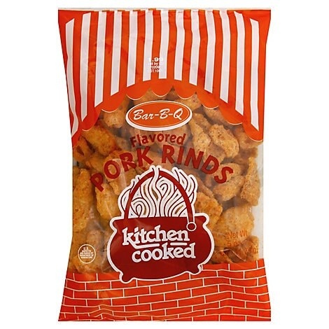 slide 1 of 1, Kitchen Cooked Bar-B-Q Flavored Pork Rinds, 5 oz