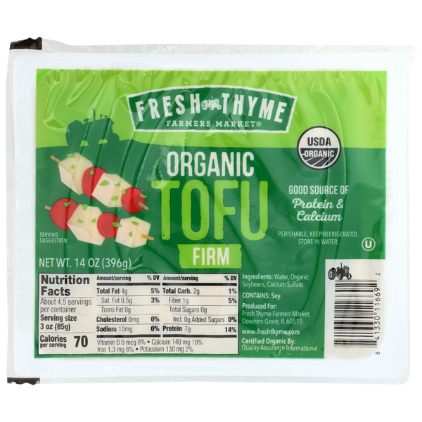 slide 1 of 1, Fresh Thyme Org Tofu Firm, 1 ct