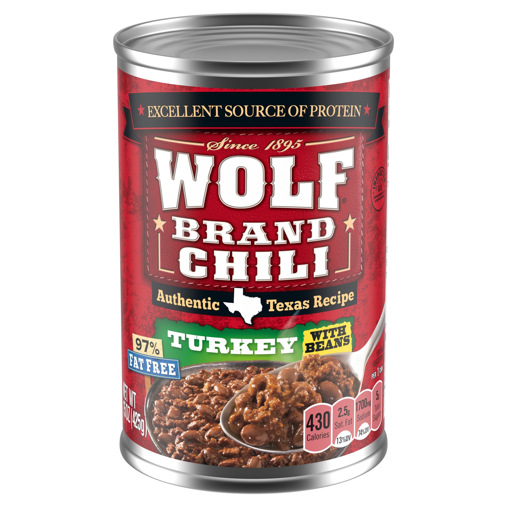 slide 1 of 5, Wolf Turkey Chili with Beans 15 oz, 15 oz