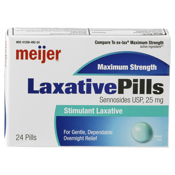 slide 1 of 3, Meijer Maximum Strength Laxative Tablets, 24 ct