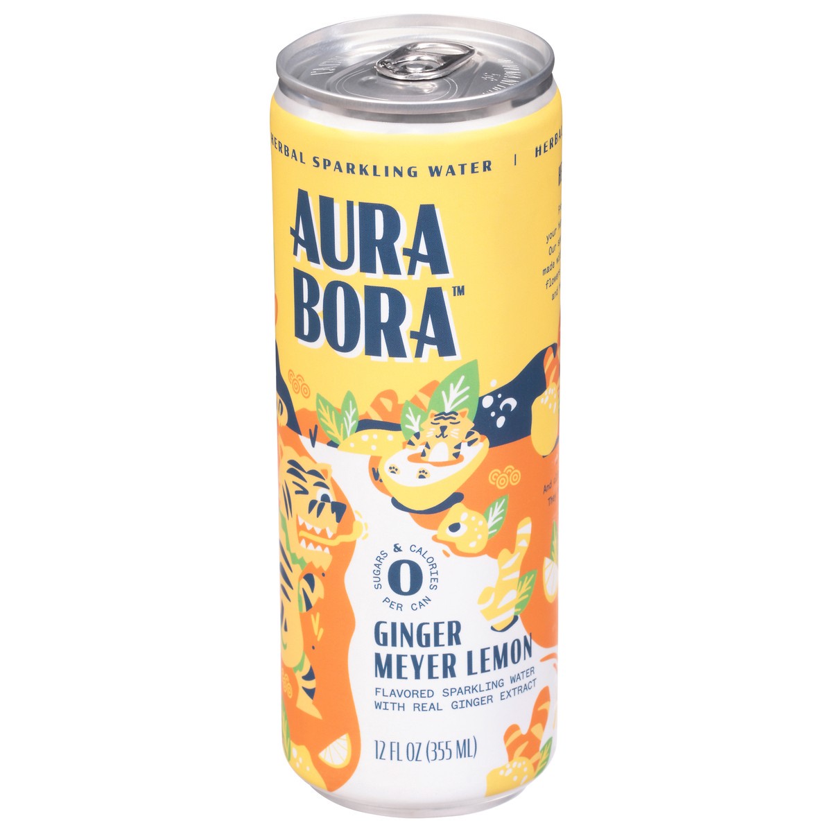 slide 3 of 9, Aura Bora Ginger Meyer Lemon Sparkling Water, 12 fl oz