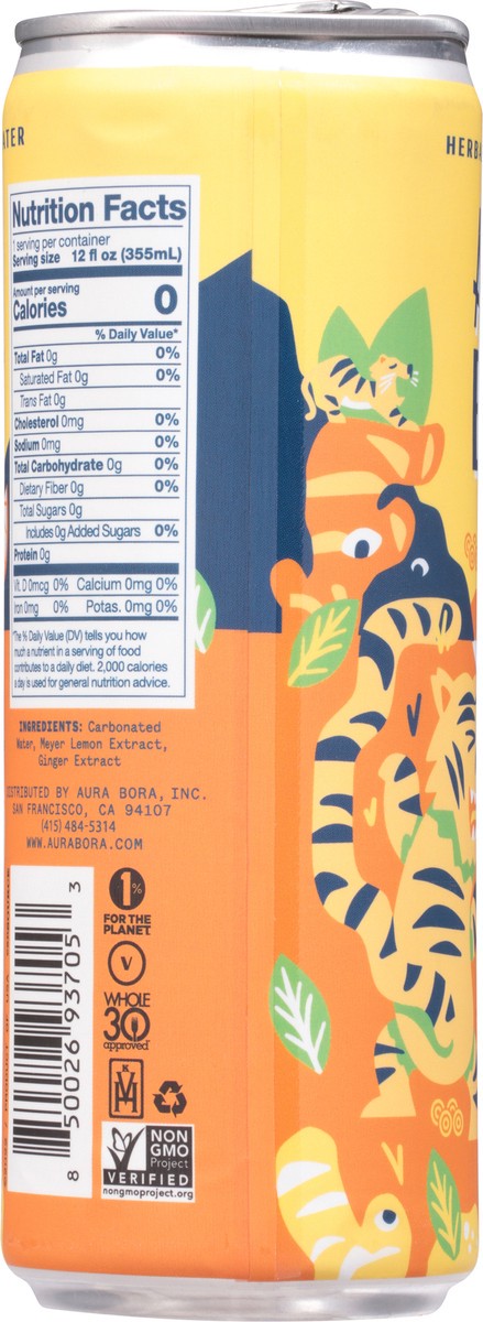 slide 7 of 9, Aura Bora Ginger Meyer Lemon Sparkling Water, 12 fl oz