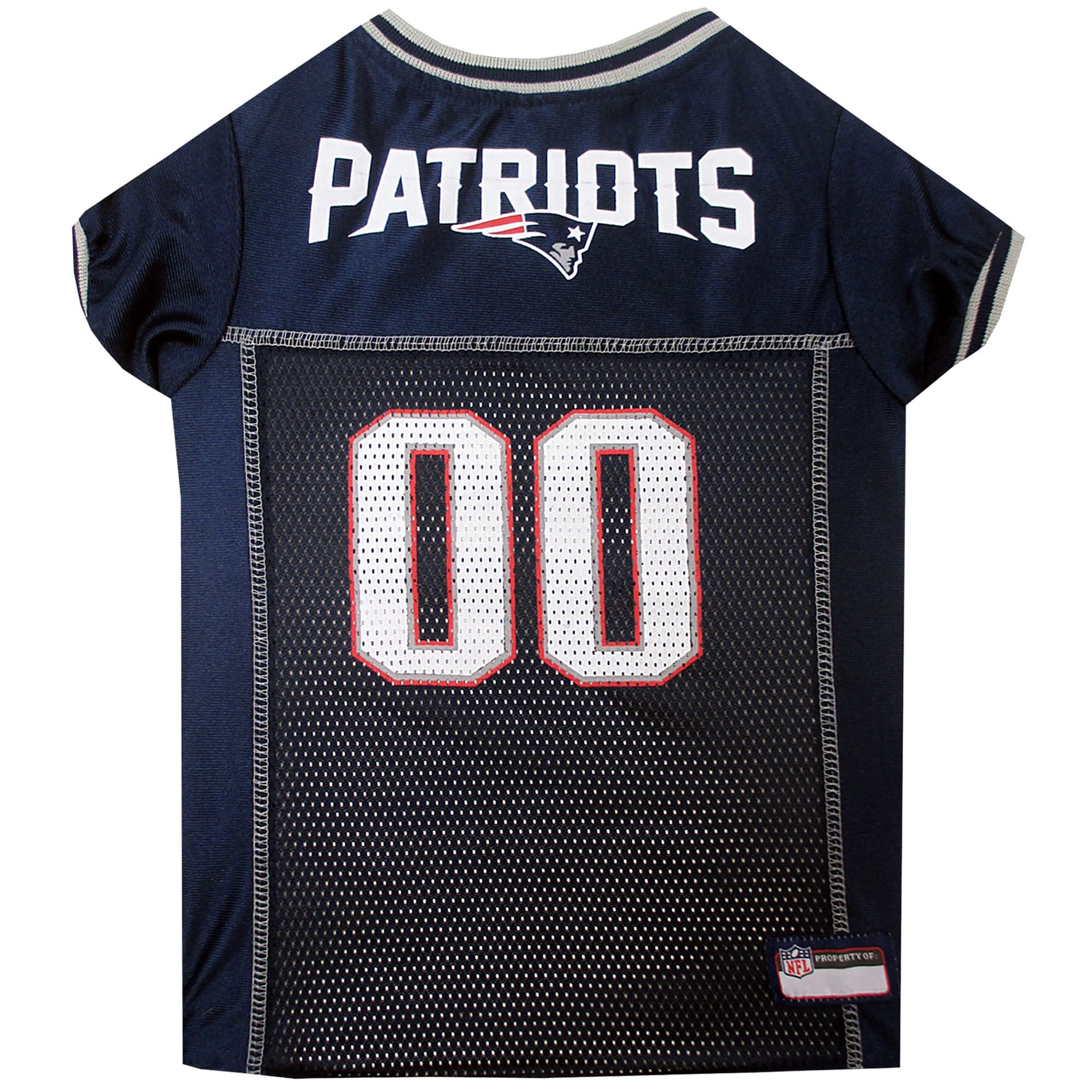 slide 1 of 1, Pets First New England Patriots NFL Mesh Pet Jersey, LG